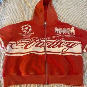 Men crop  Red Hoodie Jacket